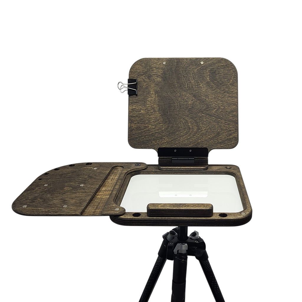 Flip of a Cup Easels Inc. Lite Easel Shelf tripodal art supplies stand for painting and display.