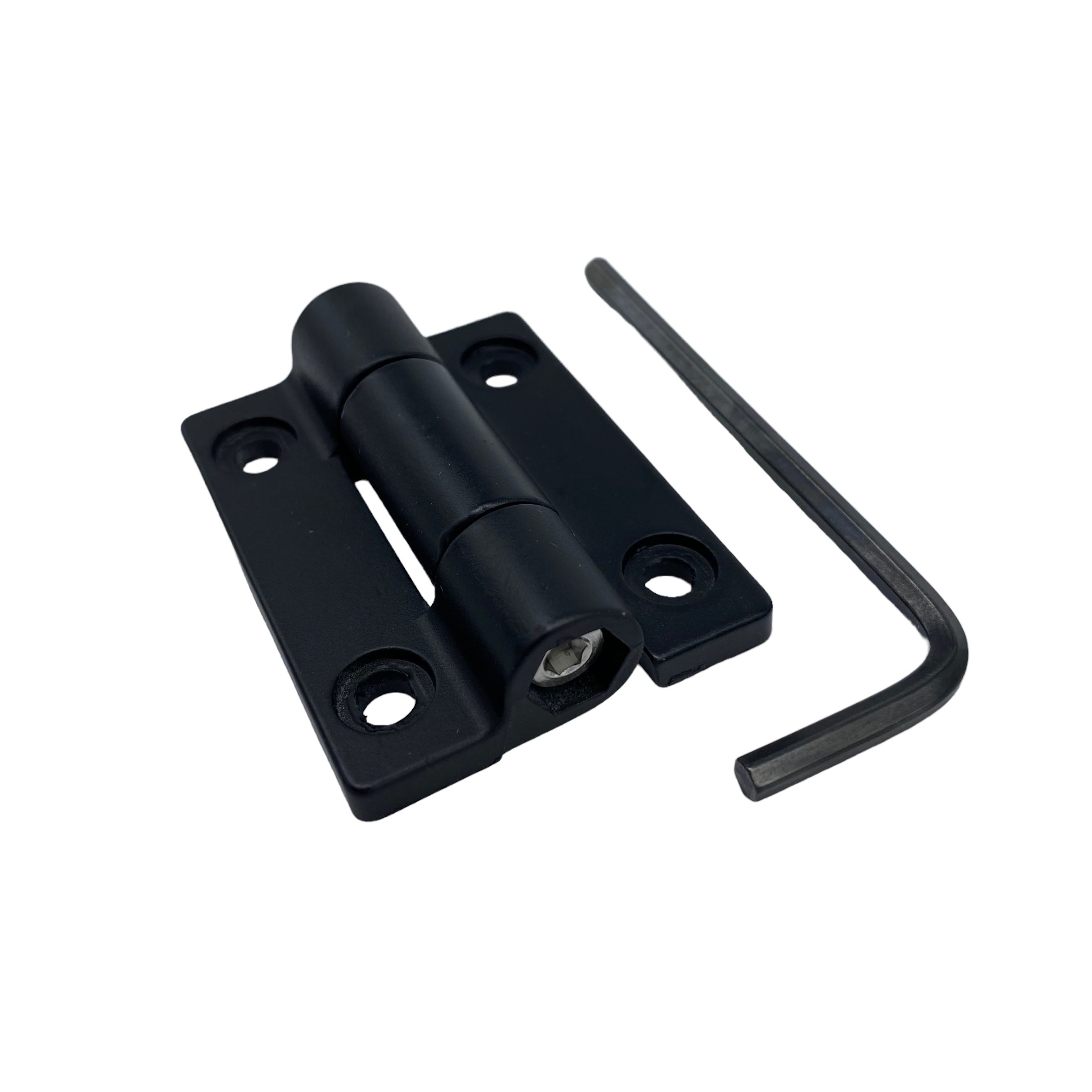 Tension hinge for art supplies by Cup Easels Inc., showing a close-up of the adjustable metal hinge on a wooden easel.